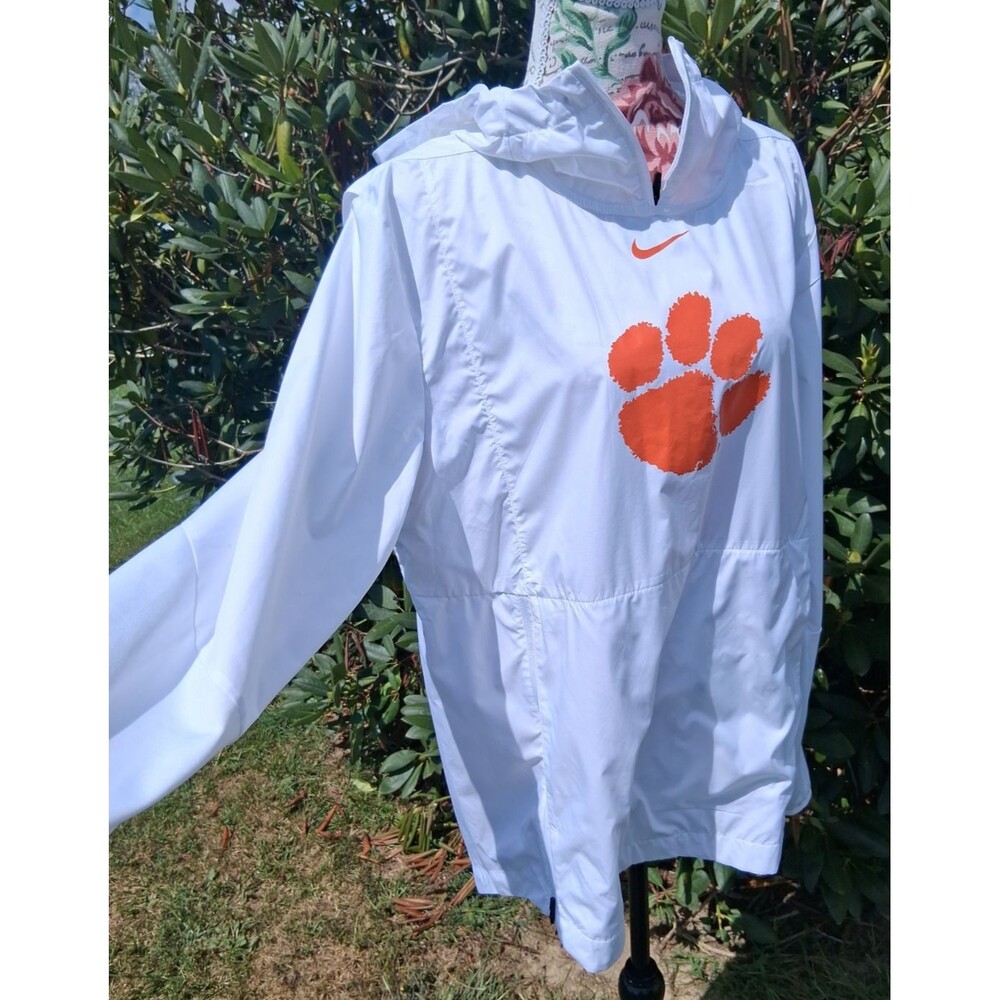 Nike On Field Men M White Hooded Windbreaker Cougars Pulaski County Track